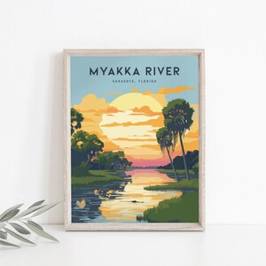 Fiume Myakka, Sarasota, Florida - Poster da parete, decorazioni per la casa, stampe da viaggio, alligatori, escursioni, collezione regalo, parchi statali