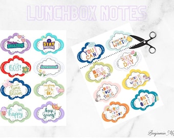 Kids Lunch Box Notes, Positive Affirmations (Instant Download)