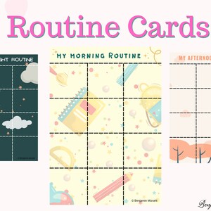Kids Daily Routine Cards I Visual Schedule Cards| Toddler PreschooI Printable Routine Chart, Chore Chart Checklist