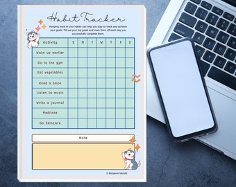 Habit Tracker Printable | Editable Habit Tracker | Daily Habit Tracker | Habit Planner Pdf | Motivation Planner