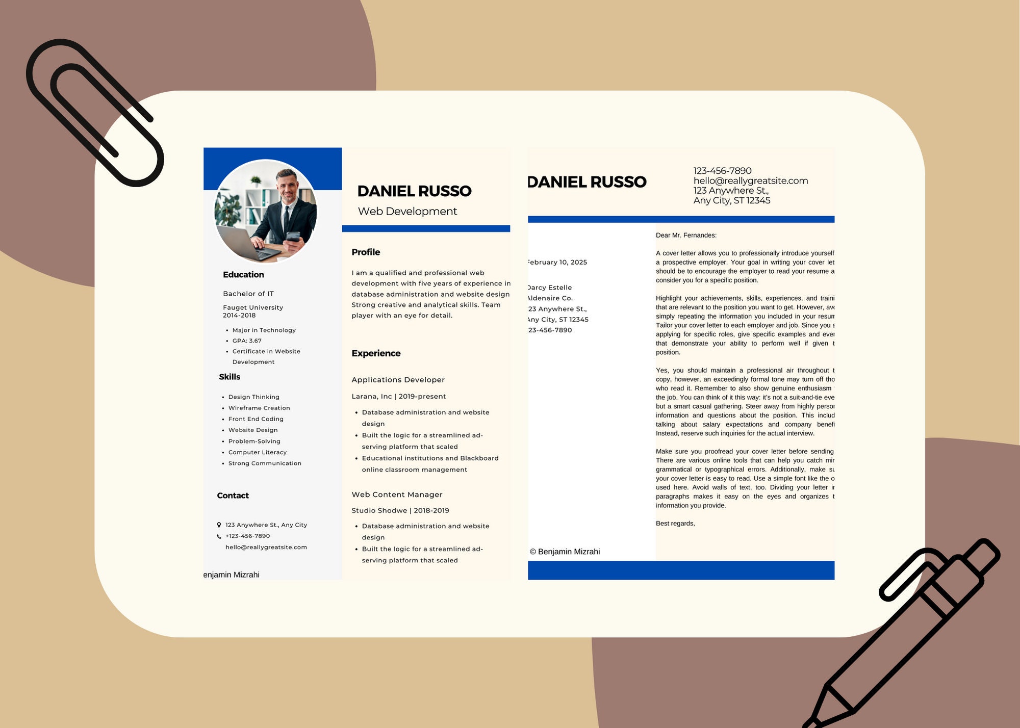 Web Developer Resume Template Cover Letter Template Canva, Modern ...