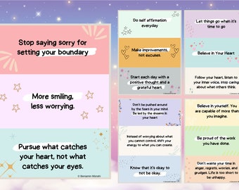 Daily Affirmation Cards, Inspirational Quote Cards (Digital Download)