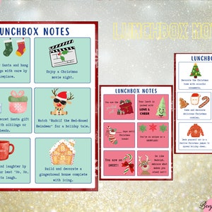 Christmas Lunch Box Jokes, Lunch Box Notes, Printable Christmas Cracker Jokes, Lunchbox Notes for Kids, Lunch Box Cards, School Lunch Ideas