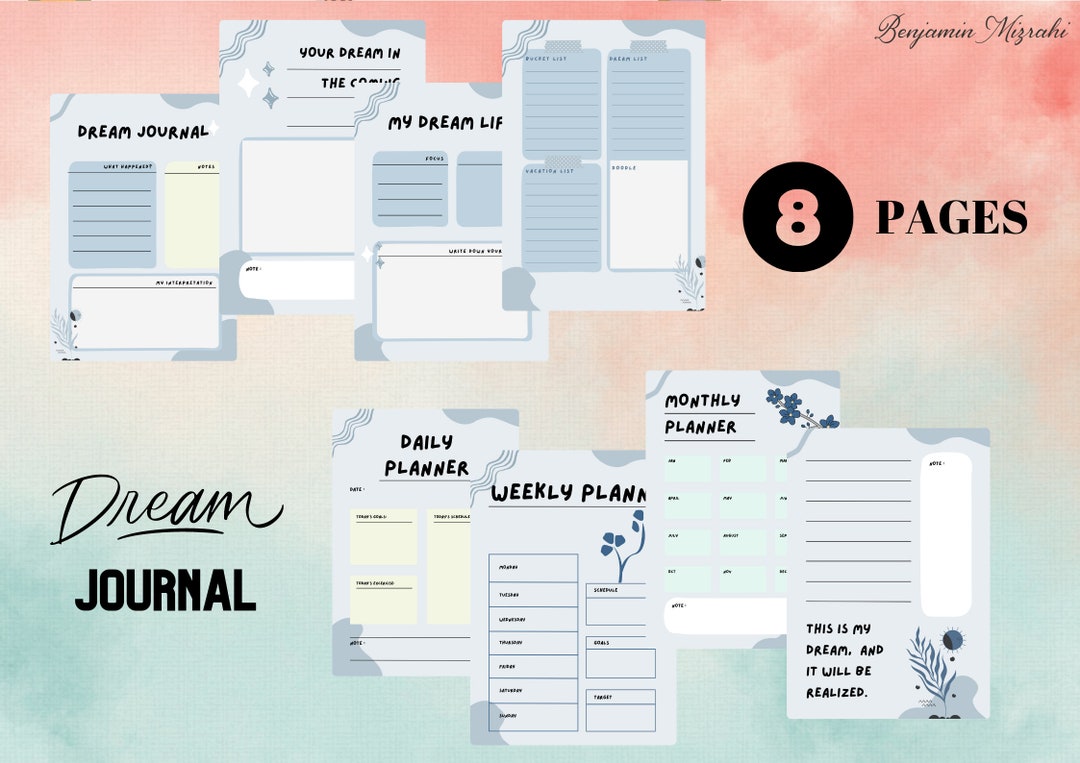 Dream Journal Printable | Dream Tracker, Self-care Wellness (digital Download) - Etsy