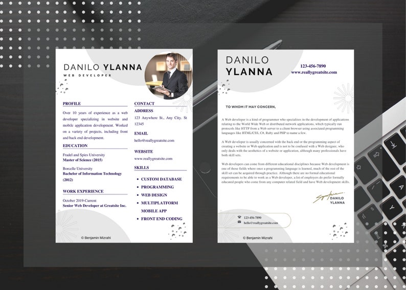 Web Developer Resume Template Cover Letter Template Canva, Modern ...