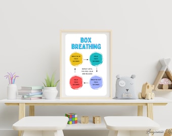 Box Atmung Poster, Beratung Therapie Dekor (Digitaler Download)