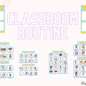 Classroom Routine Cards I Visual Schedule Cards| Toddler Preschool Classroom Routines I Printable Routine Chart, Chore Chart Checklist