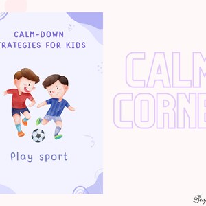 Calming techniques Poster - Calm Down Corner Posters Print Educational Printable for Set Kids Classroom Preschool Toddler Homeschool
