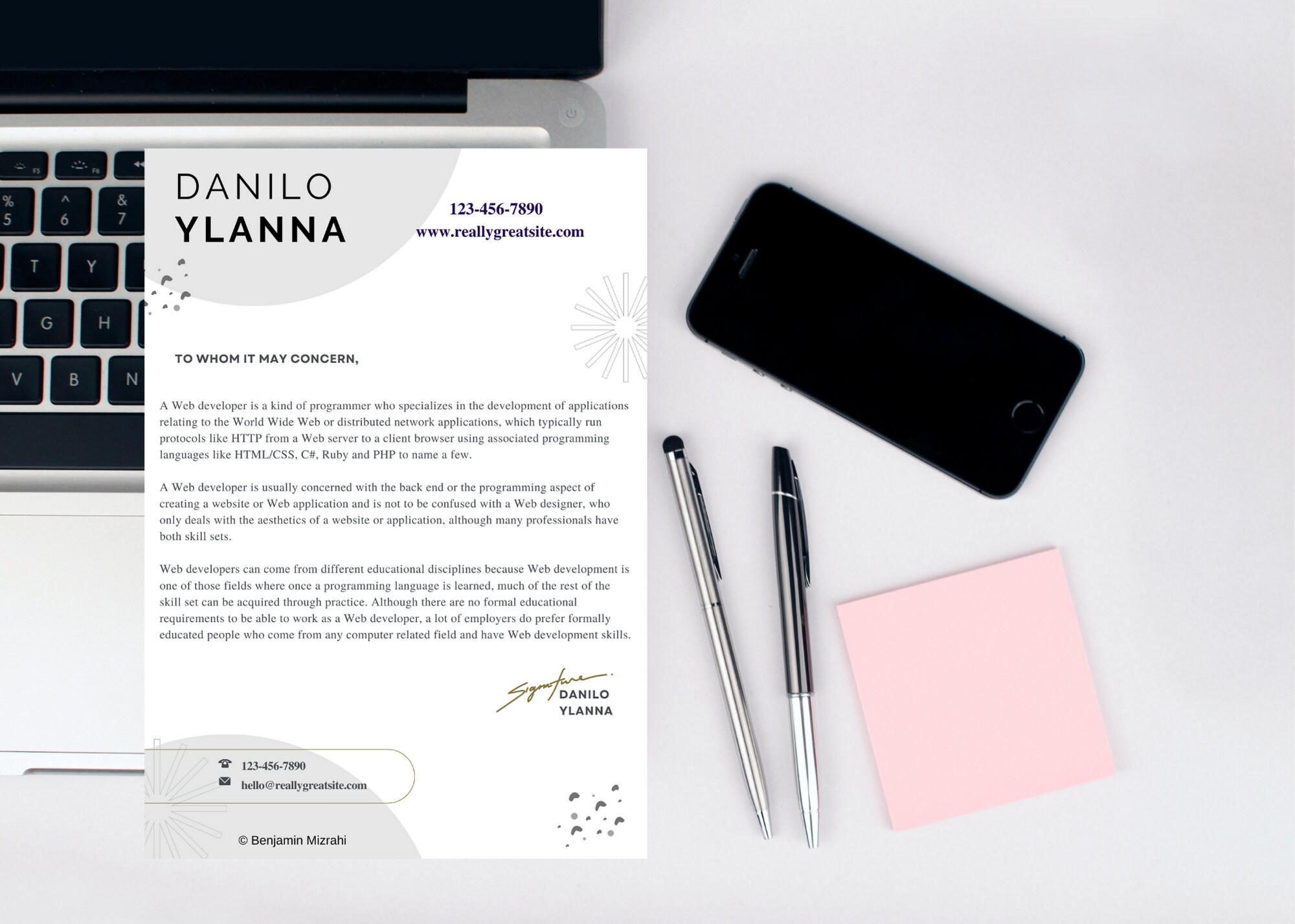 Web Developer Resume Template Cover Letter Template Canva, Modern ...