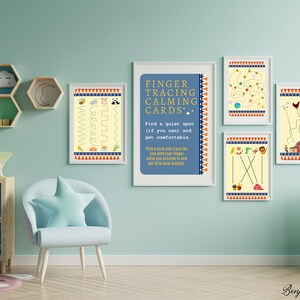 Finger Tracing Calming Cards, Printable Mindfulness Flash Cards, Calm Down Corner Activity, Meditation Activity, Kids Meditation, Zen Zone