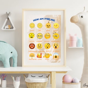 How Am I Feeling Emotions Poster - Feelings and Emotions Print for Kids - Learning Montessori Materials
