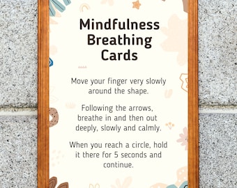 Tarjetas relajantes para trazar con los dedos, actividad de meditación para niños (descarga digital)