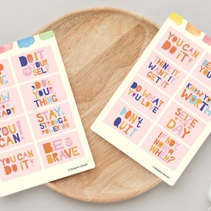 Tarjetas de afirmación para el amor propio, Afirmaciones diarias positivas imprimibles, Tarjetas motivacionales, Tarjetas de atención plena, Afirmación positiva para niños