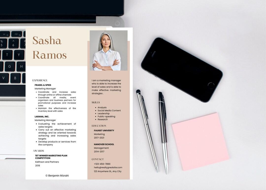 Marketing Manager Resume Template Cover Letter Template Canva, Modern ...