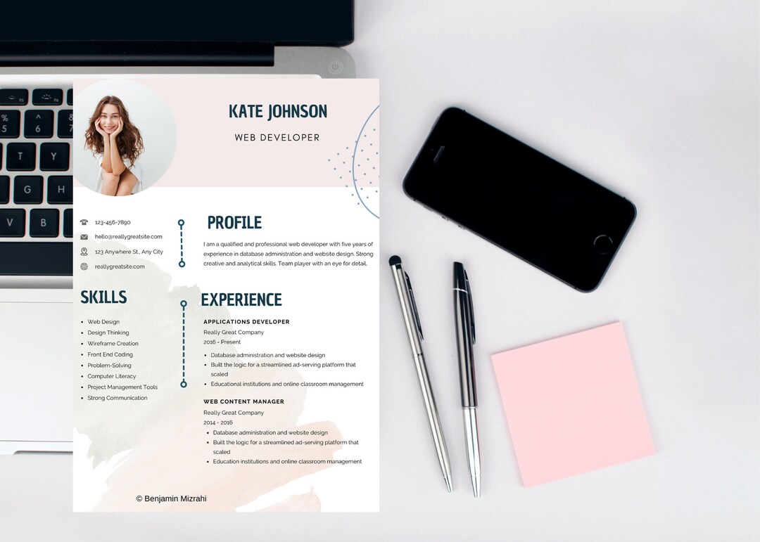 Web Developer Resume Template Cover Letter Template Canva, Modern ...