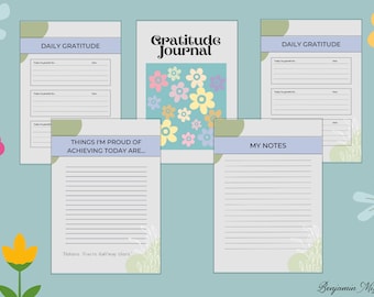 Diario de gratitud, salud mental, autocuidado (diario digital)