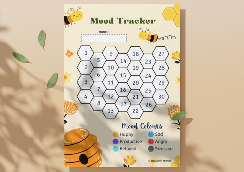 Printable Mood Tracker Template, Mental Health Diary (digital Download ...