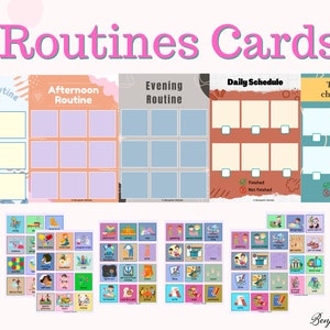 Behavior Chore Chart Cards for Kids | Editable Kids Daily Routine Cards | Daily Visual Schedule | Daily Rhythm Schedule for Children