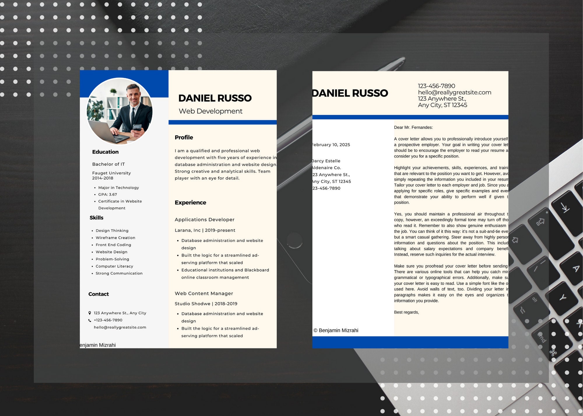 Web Developer Resume Template Cover Letter Template Canva, Modern ...