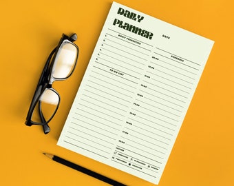 ミニマリストなデイリープランナー（印刷可能）、ToDoリスト、オフィスオーガナイザー（デジタルダウンロード）