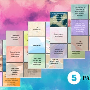 Cartes d’affirmation imprimables, cartes d’affirmation d’amour de soi, concept de soi et confiance, carte d’encouragement, cartes d’affirmation pour l’amour de soi