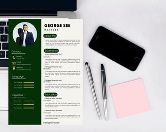 Manager Resume Template Cover Letter Template Canva, Modern Professional Resume and Cover Letter Canva