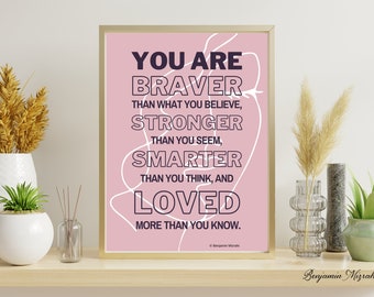 Lámina con cita inspiradora feminista, arte mural empoderador (descarga digital)