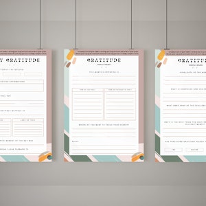 Daily Gratitude Journal | Daily Reflections Journal | Printable | Self Care & Mindfulness Journal | Manifesting Journal | Instant Download