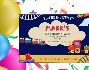 Invitación de cumpleaños editable niñas o niños imprimibles descarga instantánea digital Canva