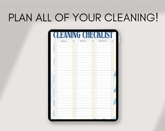 家族向け掃除チェックリストバンドル、編集可能な家事スケジュール（デジタルダウンロード）