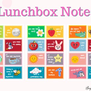 Lunch Box Notes for Kids, Lunchbox Notes For Boys & Girls, Positive Affirmations, Encouraging Notes For Kids, Instant Download Lunch notes