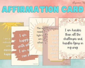 Printable Affirmation Cards, Mindfulness Self-Care (Digital Download)