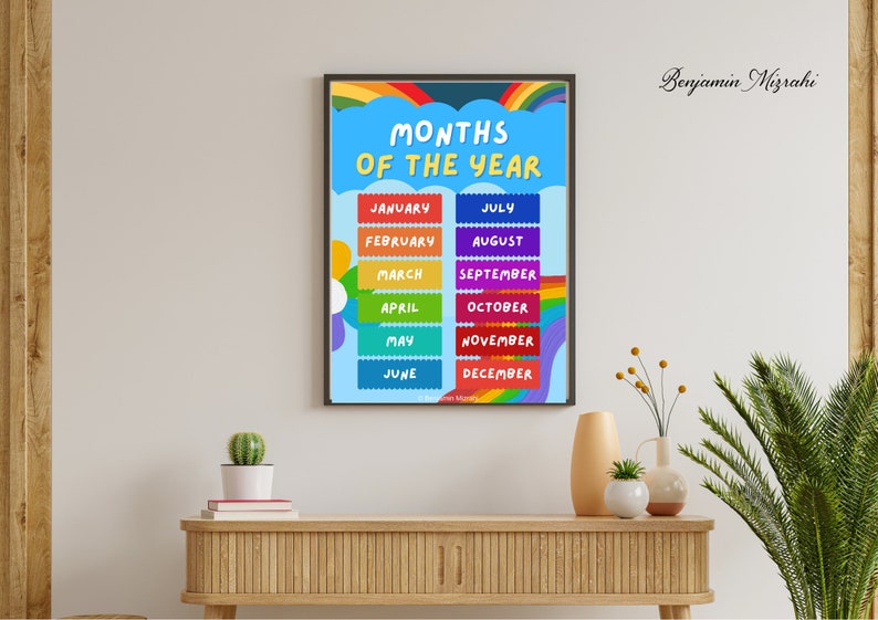 Months of the Year Chart Classroom
