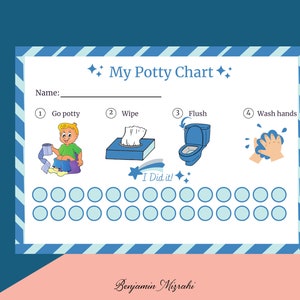 Potty Training Chart Step by Step for Girls and Boys - Toilet Training Custom Sticker Chart for Kids Potty - Training Printable