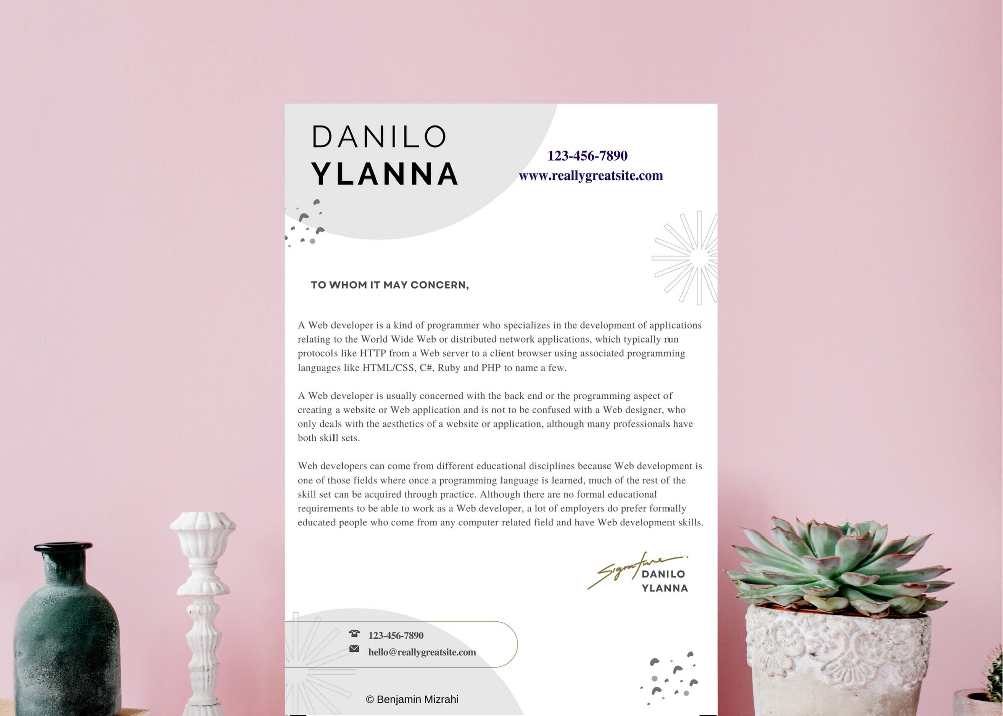 Web Developer Resume Template Cover Letter Template Canva, Modern ...