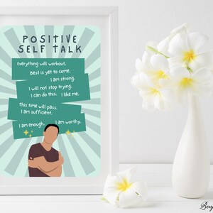 Positive Self-Talk | Self-Talk Therapy Poster | Inner Voice | Self-Worth | Inner Critic | Mental Wellness | Mental Health Workbook
