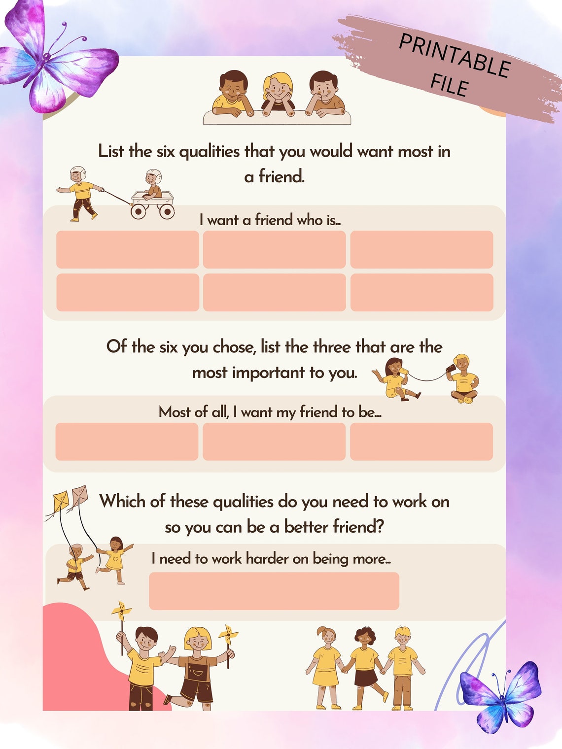 Good Vs Bad Friends Poster PRINTABLE Emotional Learning Etsy Canada