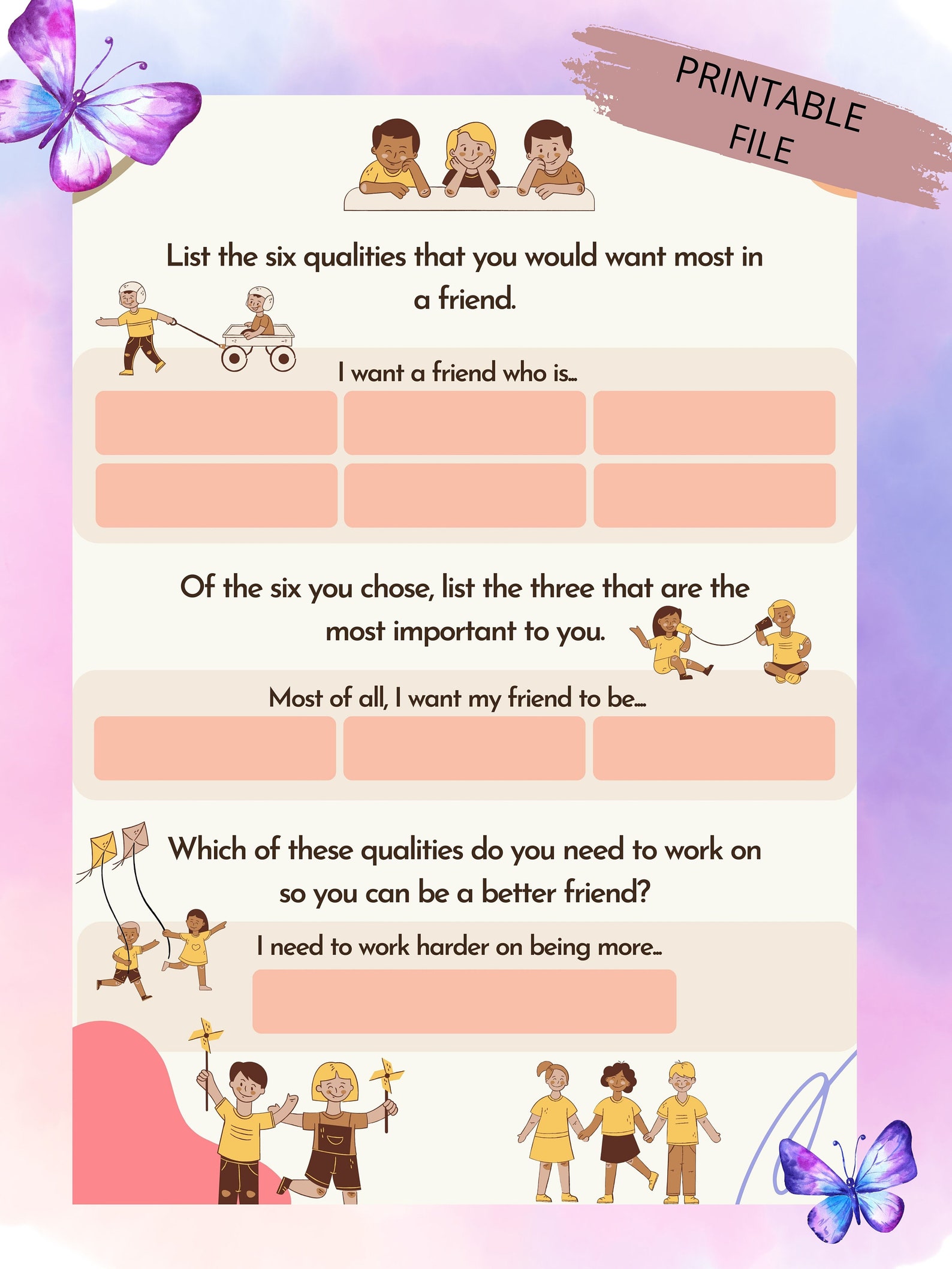 Good Vs Bad Friends Poster PRINTABLE Emotional Learning Etsy Canada