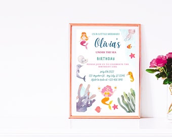 Invitación de cumpleaños editable niñas o niños imprimibles descarga instantánea digital Canva
