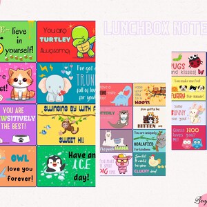 Printable Lunchbox Sweet Notes, Lunchbox Notes, Lunchbox Motivation Notes,, Dad Mom Notes Printable, Affirmation Card, Instant Download