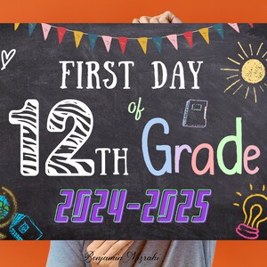 Editable First Day of School Chalkboard Sign – Photo Prop (Digital Download)