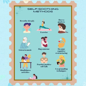 10 beruhigende Techniken - Calm Down Corner Poster Drucken pädagogische Wand Kunst druckbar für Set Kinder Klassenzimmer Vorschule Kleinkind Homeschool