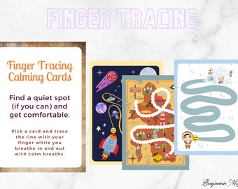 Finger Tracing Calming Cards, Kids Meditation Activity (Printable)