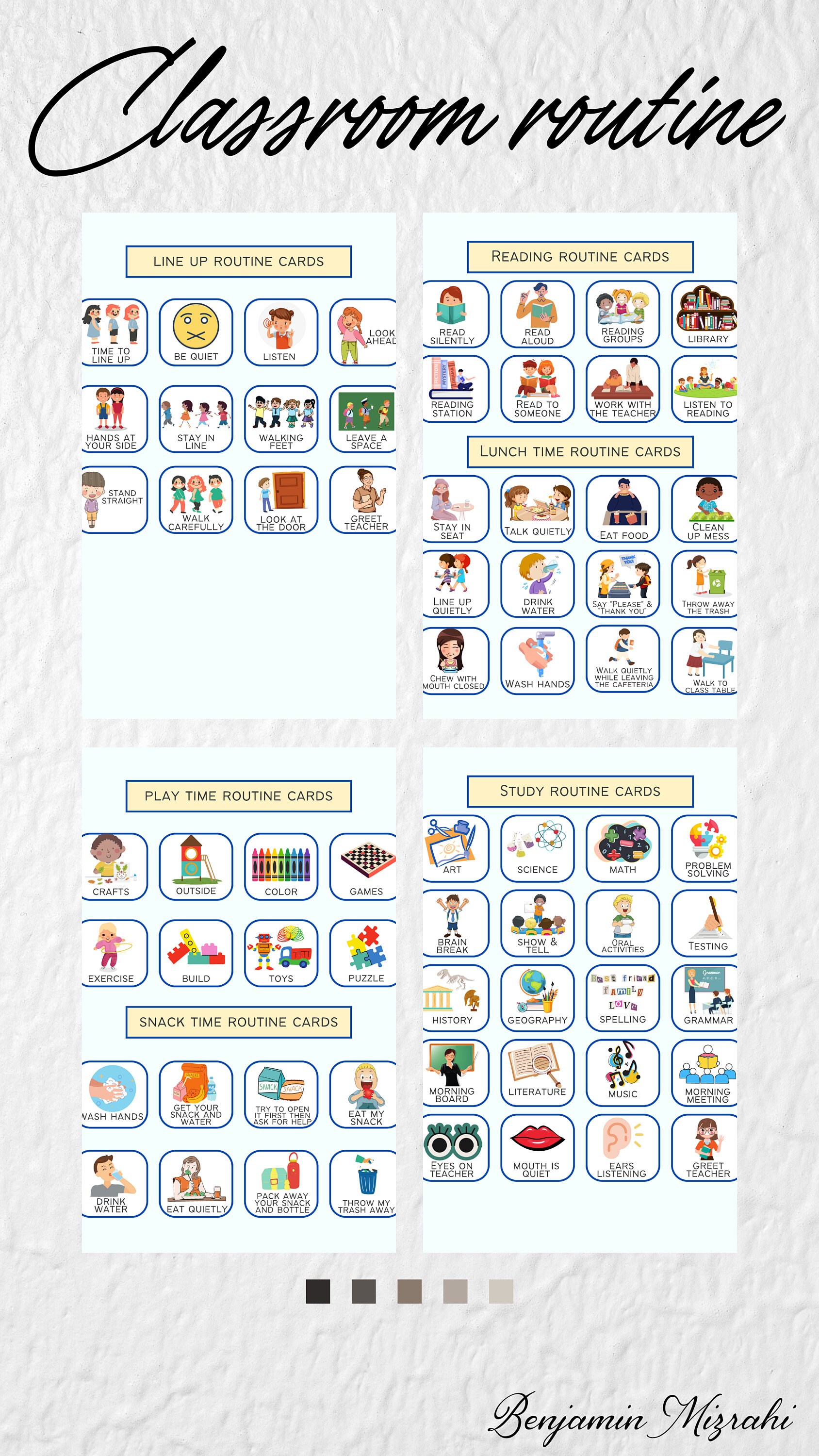 Classroom Routine Cards | Visual Schedule, Chore Chart (digital ...