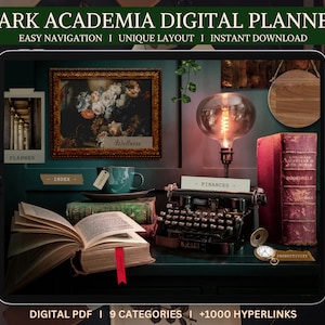 Digital Planner, Dark Academia, Undated Journal, Monday Start, Yearly Planning, iPad, Template for Goodnotes, Notability, Noteshelf