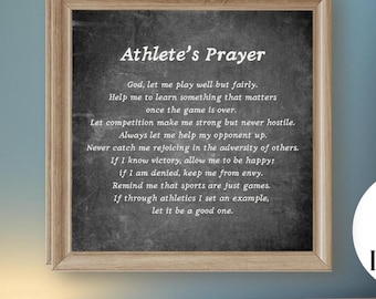 Athlete&#39;s Prayer Poster: Christian Sports Motivation (Matte Print)