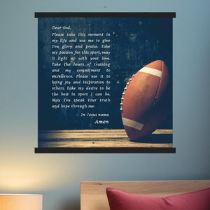 gebetet Fußball Poster: Christliches Athleten Geschenk, Teenager Jungen Raum Dekor