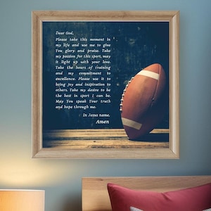 Fußball Gebetsposter: Christlicher Athleten Geschenk, Teenager Jungenzimmer (Digitaler Download)