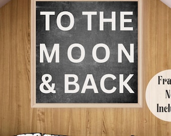 Love You To The Moon Print: Tween Room Decor, Nursery Art