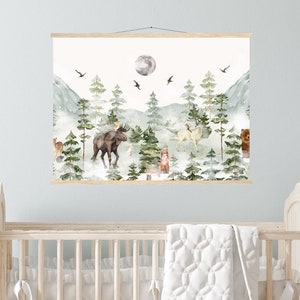 Tema bosco Decorazioni per cameretta bambini/Stampe di animali della foresta/Creature del bosco/Segnali del bosco/Decorazioni per cameretta bambini con orsi/Decorazioni natura selvaggia/Stampa di volpe